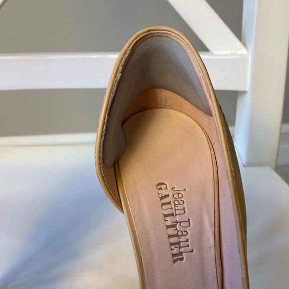 NWB Jean Paul Gaultier Embossed Leather Snake Heels Nude Platform Sandals 36.5 - Picture 4 of 16